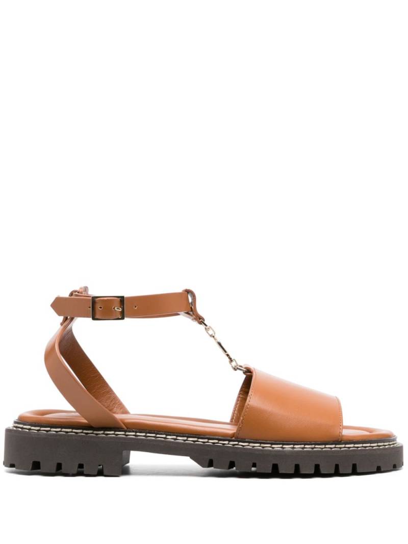 Claudie Pierlot logo-charm leather sandals - Brown von Claudie Pierlot