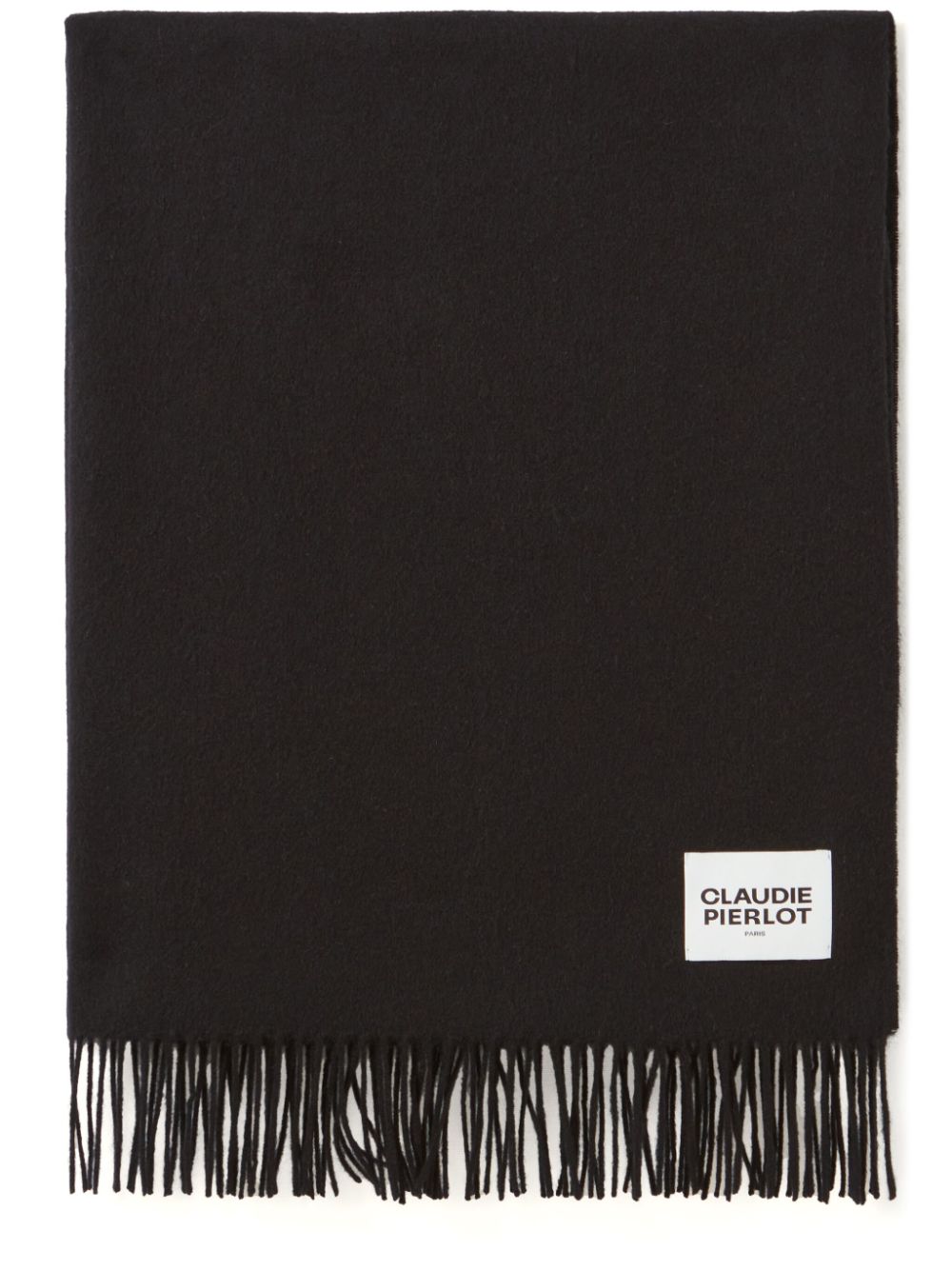 Claudie Pierlot logo-patch wool scarf - Blue von Claudie Pierlot