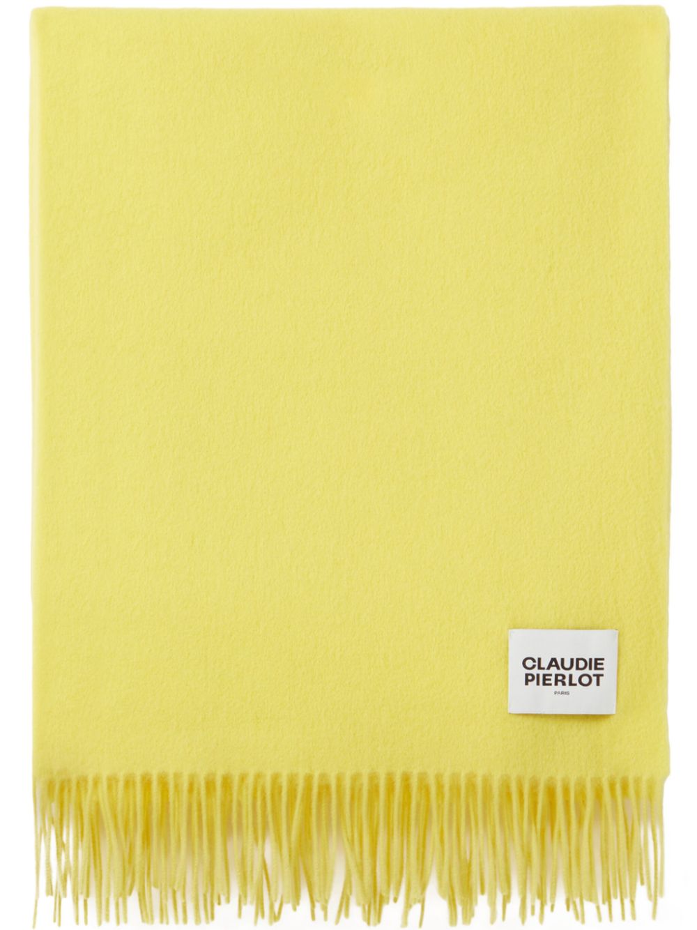 Claudie Pierlot logo-patch wool scarf - Yellow von Claudie Pierlot