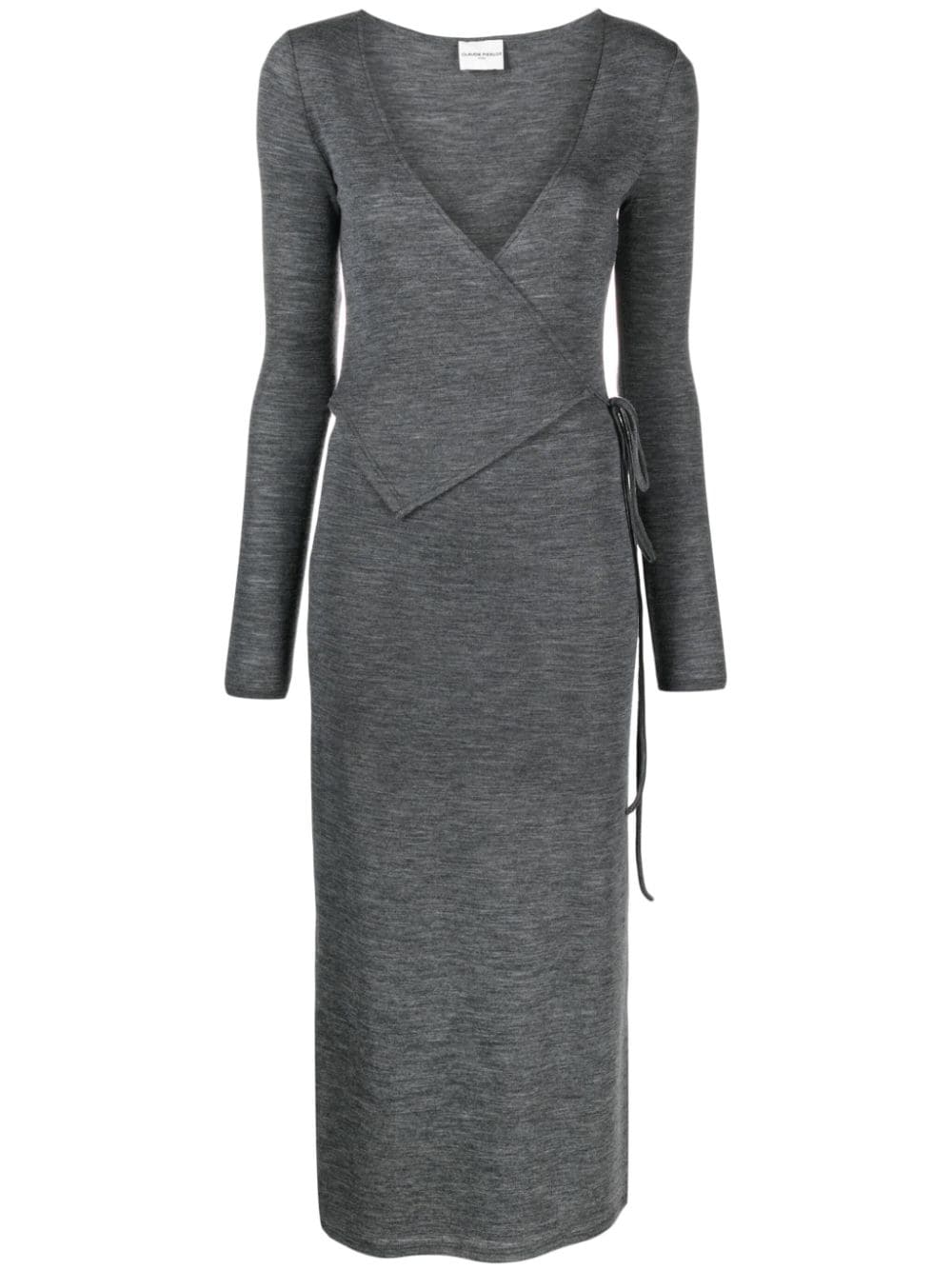 Claudie Pierlot mélange-effect wool wrap dress - Grey von Claudie Pierlot