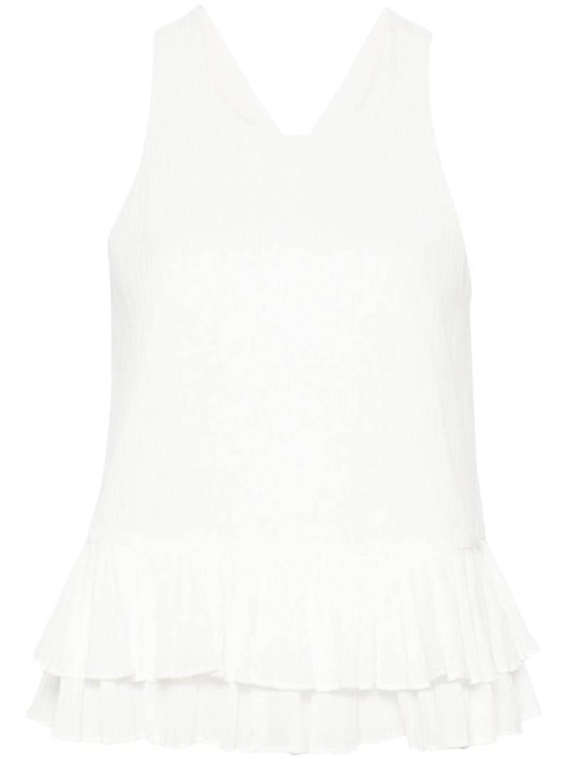 Claudie Pierlot plissé scoop-neck blouse - White von Claudie Pierlot