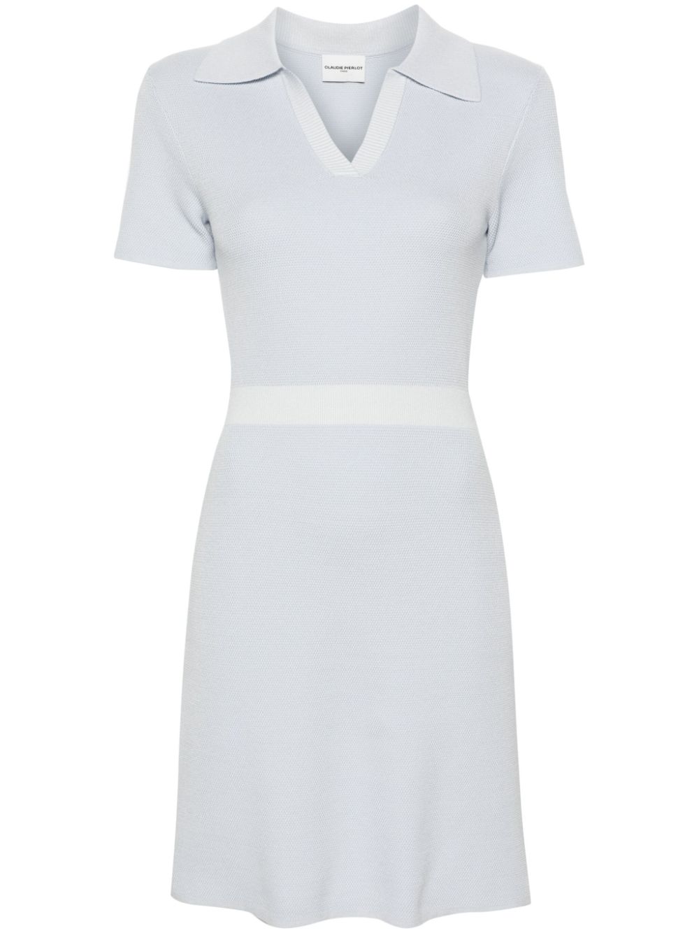 Claudie Pierlot polo-collar piqué minidress - Blue von Claudie Pierlot