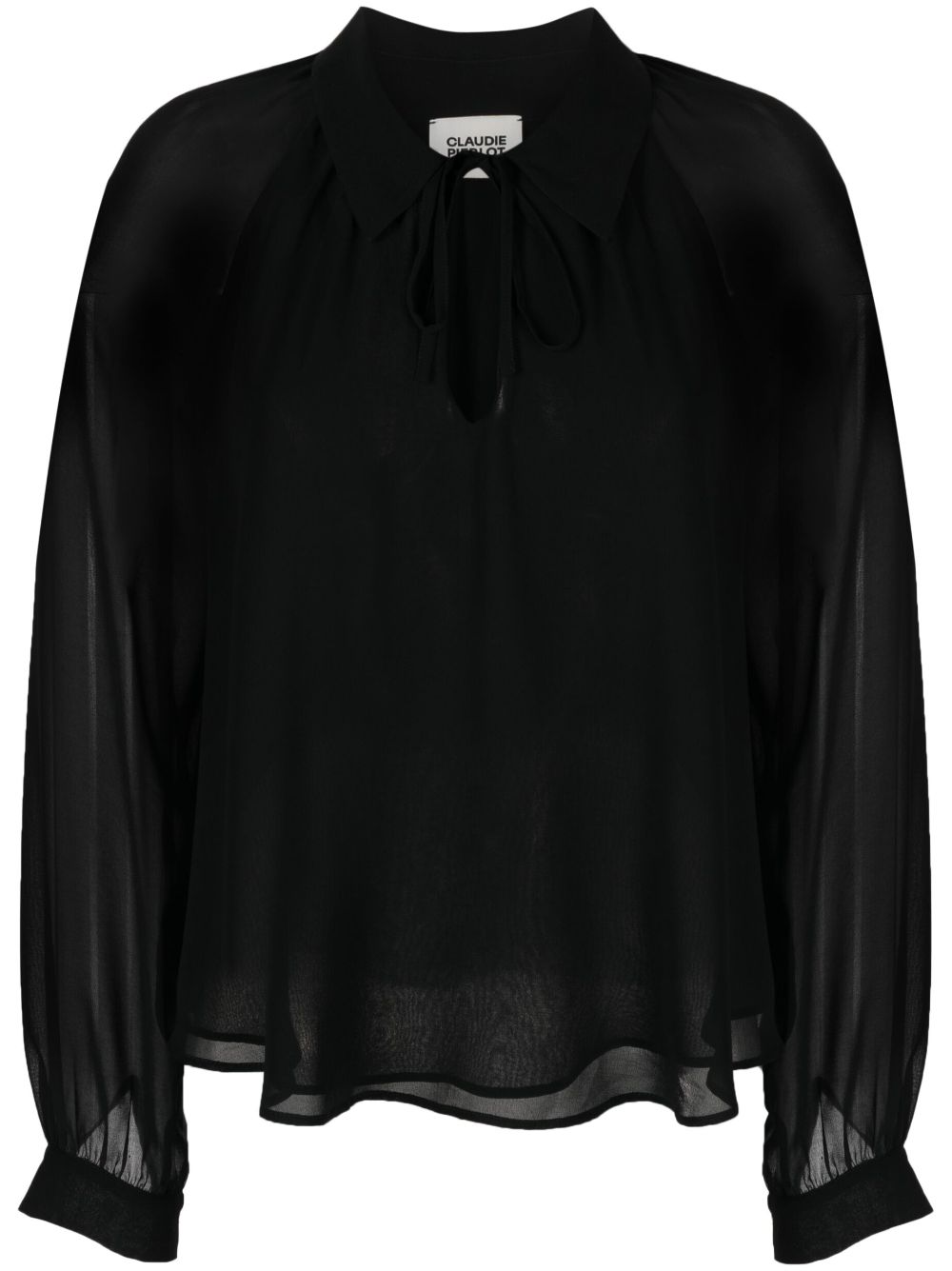 Claudie Pierlot semi-sheer long-sleeved shirt - Black von Claudie Pierlot