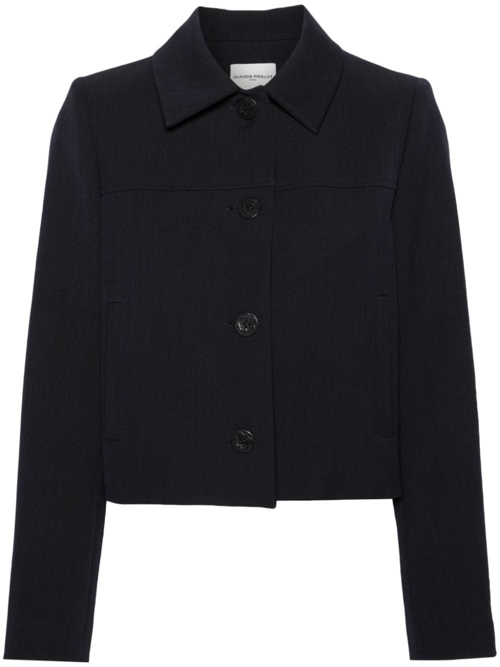 Claudie Pierlot straight-point collar cropped jacket - Blue von Claudie Pierlot