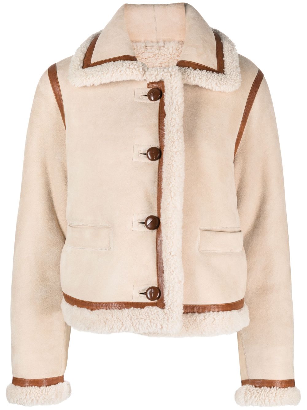 Claudie Pierlot shearling-collar coat - Neutrals von Claudie Pierlot