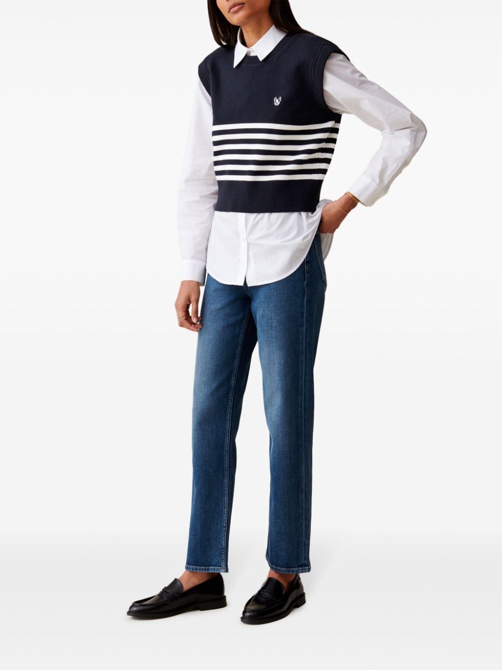 Claudie Pierlot Toto striped wool top - Blue von Claudie Pierlot