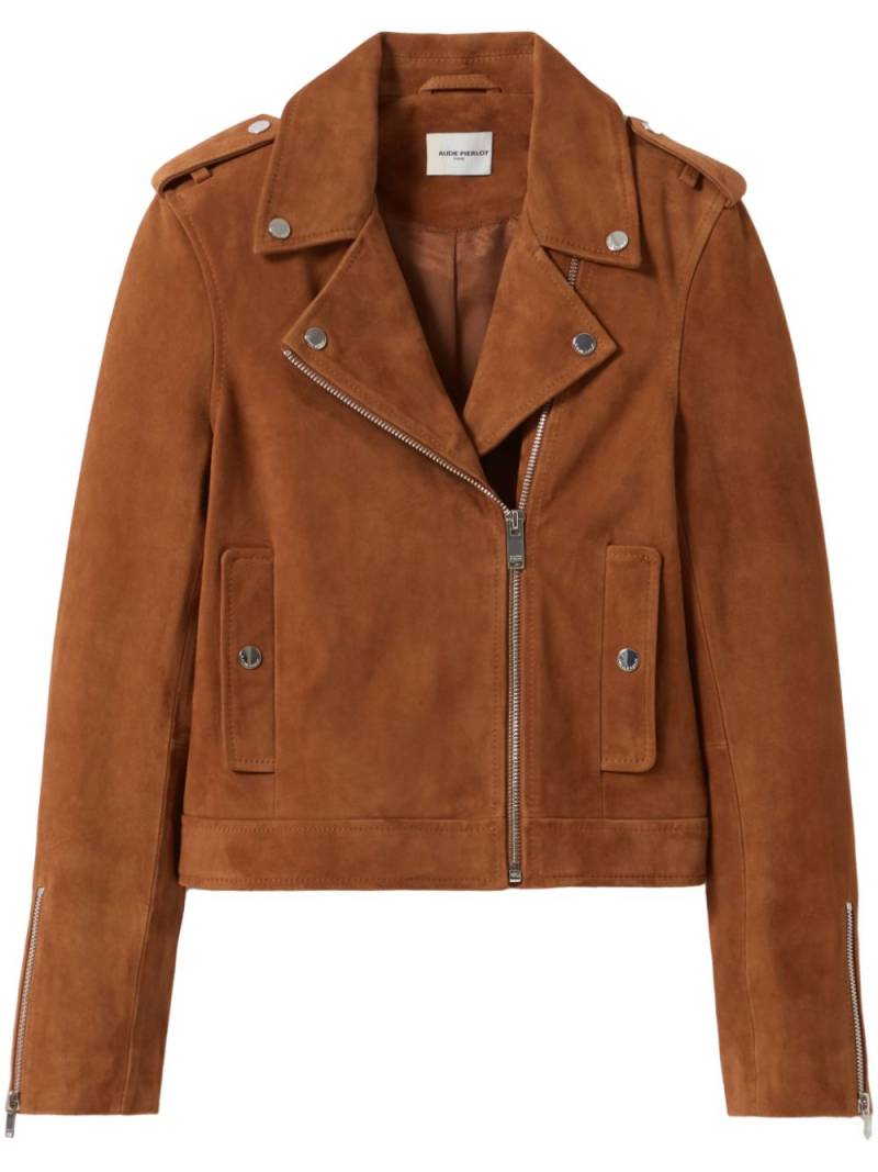 Claudie Pierlot suede biker jacket - Brown von Claudie Pierlot