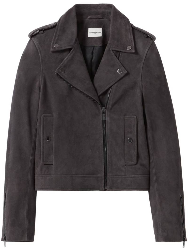 Claudie Pierlot suede biker jacket - Grey von Claudie Pierlot