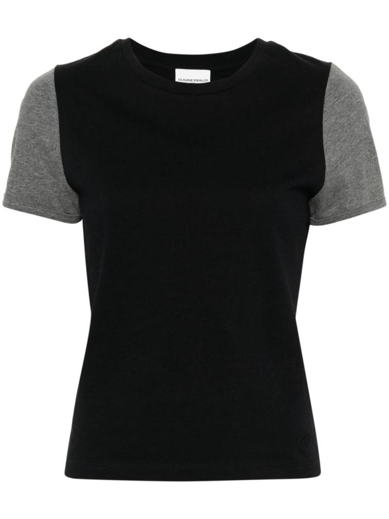 Claudie Pierlot two-tone cotton T-shirt - Black von Claudie Pierlot