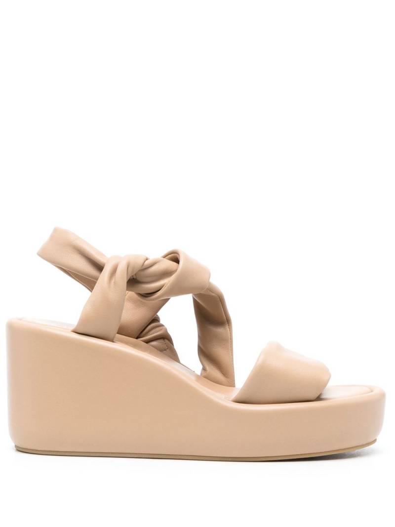 Clergerie knot-detail wedge sandals - Neutrals von Clergerie