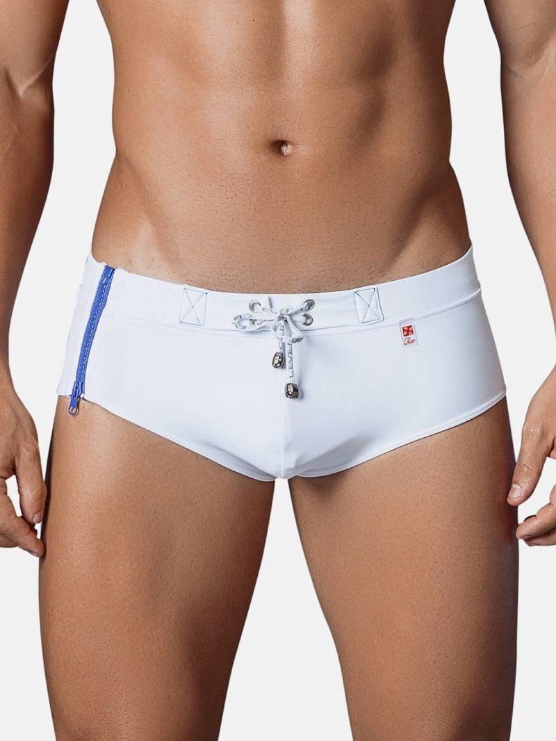 Badehose Zipper Herren Weiss S von Clever