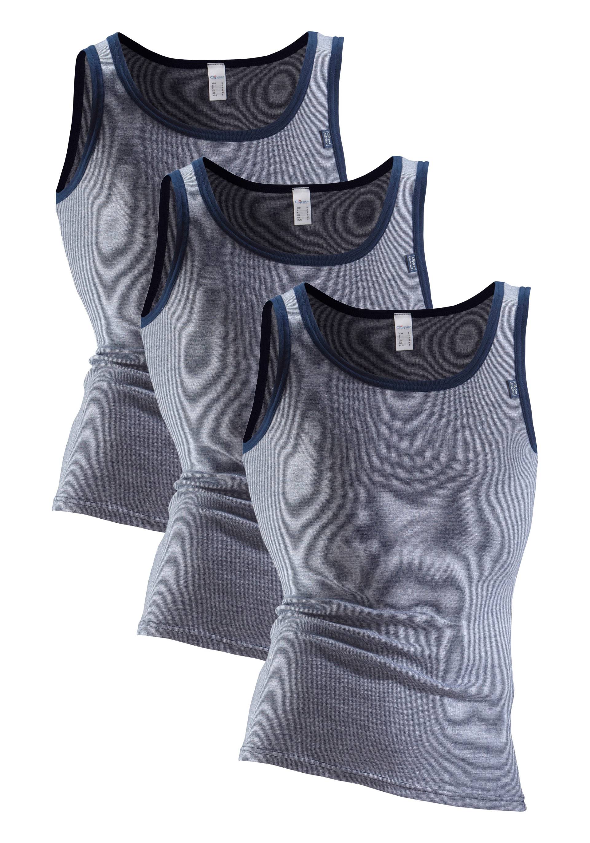 Clipper Exclusive Unterhemd »Tanktop für Herren«, (3 St.), modische Optik: Jeans meliert, tolle Baumwoll-Qualität Clipper Exclusive Unterhemd »Tanktop für Herren«, (3 St.), modische Optik: Jeans meliert, tolle Baumwoll-Qualität von Clipper Exclusive