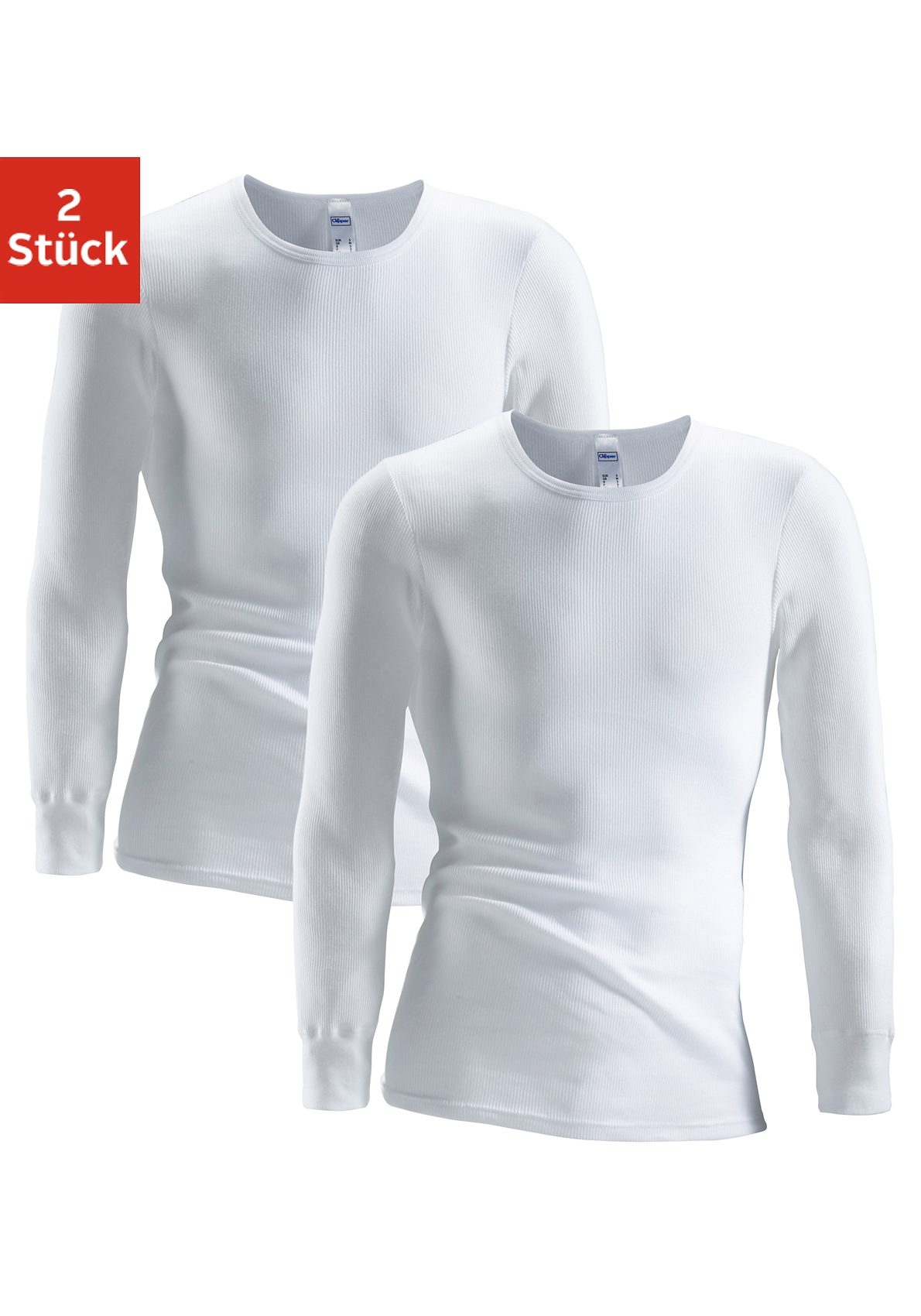 Clipper Unterhemd, (2 St.), schlichtes Basic, Unterziehshirt - in Doppelripp, Langarmshirt Clipper Unterhemd, (2 St.), schlichtes Basic, Unterziehshirt - in Doppelripp, Langarmshirt von Clipper