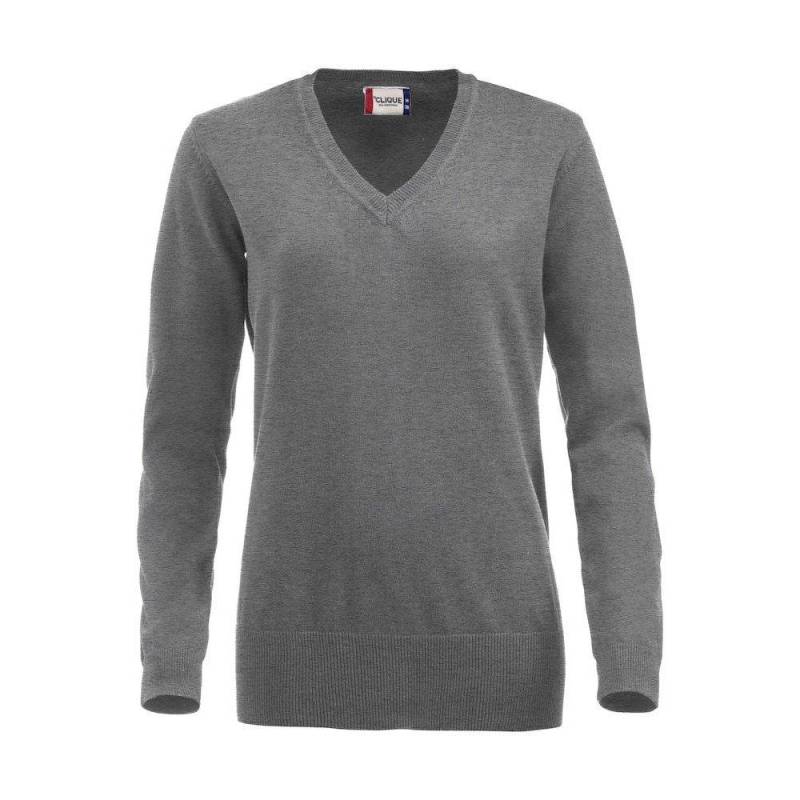 Aston Sweatshirt Vausschnitt Damen Grau L von Clique