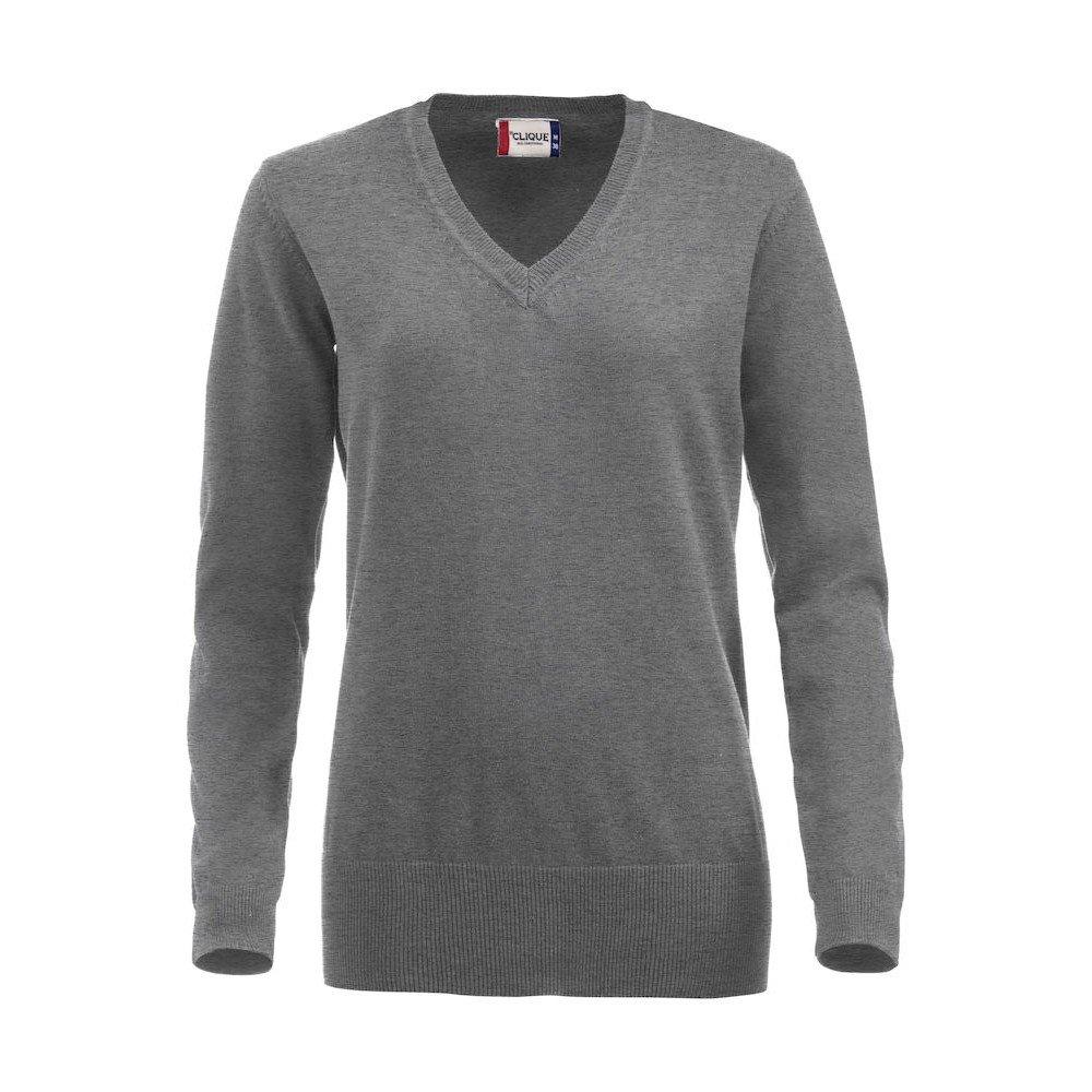 Aston Sweatshirt Vausschnitt Damen Grau S von Clique