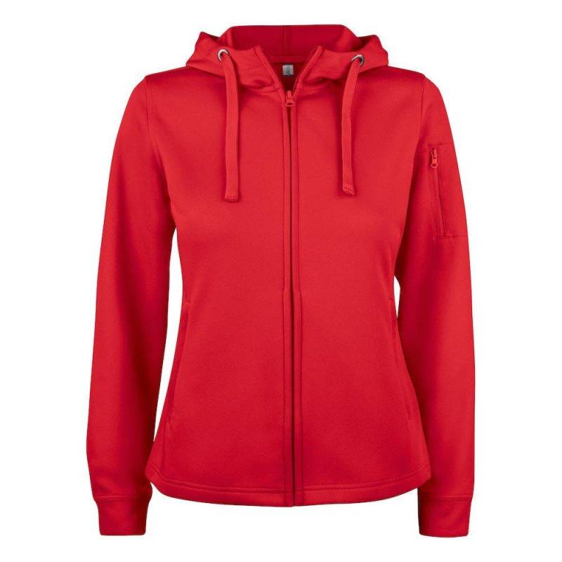 Basic Hoodie Mit Durchgehendem Reißverschluss Aktiv Damen Rot Bunt XS von Clique