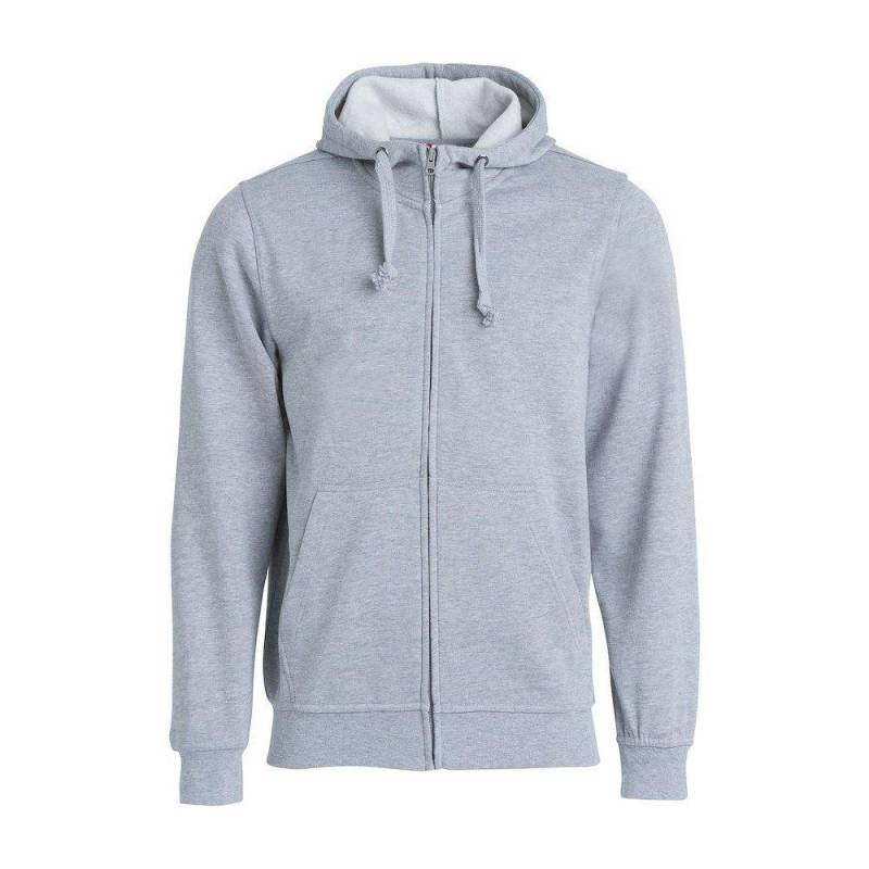 Basic Hoodie Mit Durchgehendem Reißverschluss Herren Grau 4XL von Clique