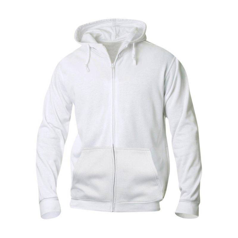 Basic Hoodie Mit Durchgehendem Reißverschluss Herren Weiss L von Clique