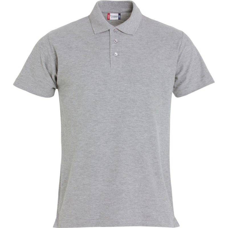 Basic Poloshirt Herren Grau L von Clique