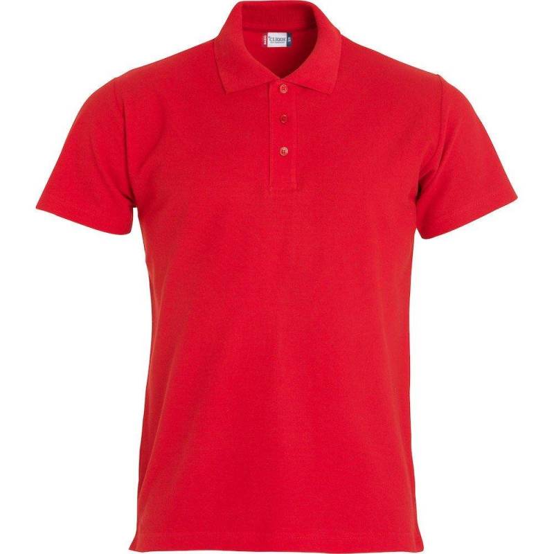 Basic Poloshirt Herren Rot Bunt 4XL von Clique