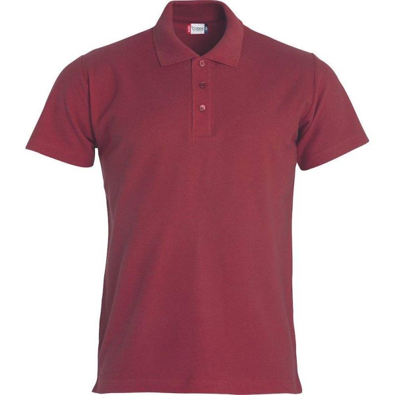 Basic Poloshirt Herren Weinrot L von Clique