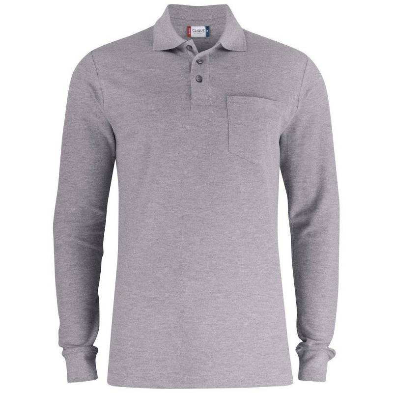 Basic Poloshirt Langärmlig Damen Grau S von Clique