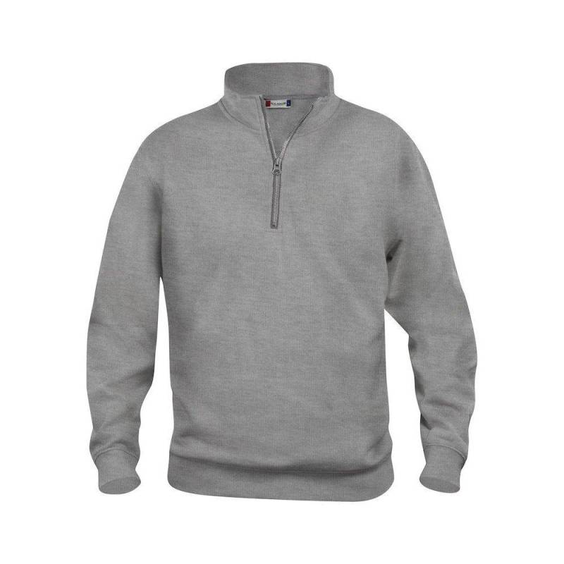 Basic Sweatshirt Mit Halbem Reißverschluss Damen Grau XXL von Clique