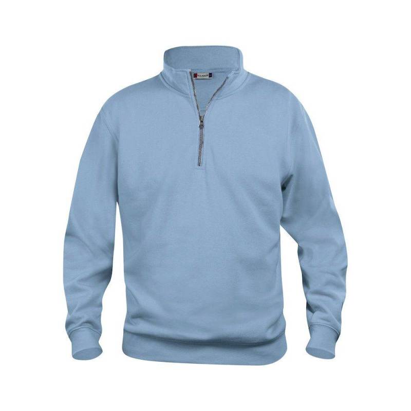 Basic Sweatshirt Mit Halbem Reißverschluss Damen Hellblau XXL von Clique