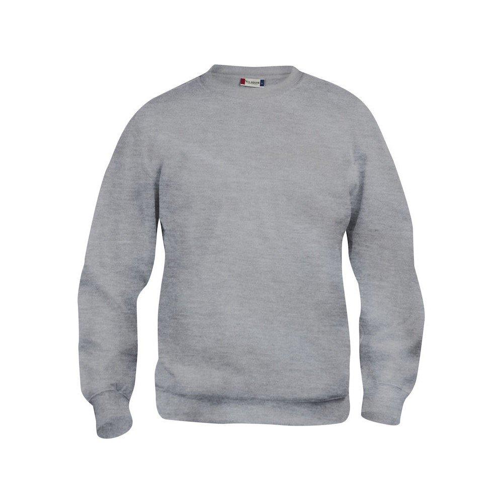Basic Sweatshirt Rundhalsausschnitt Damen Grau S von Clique
