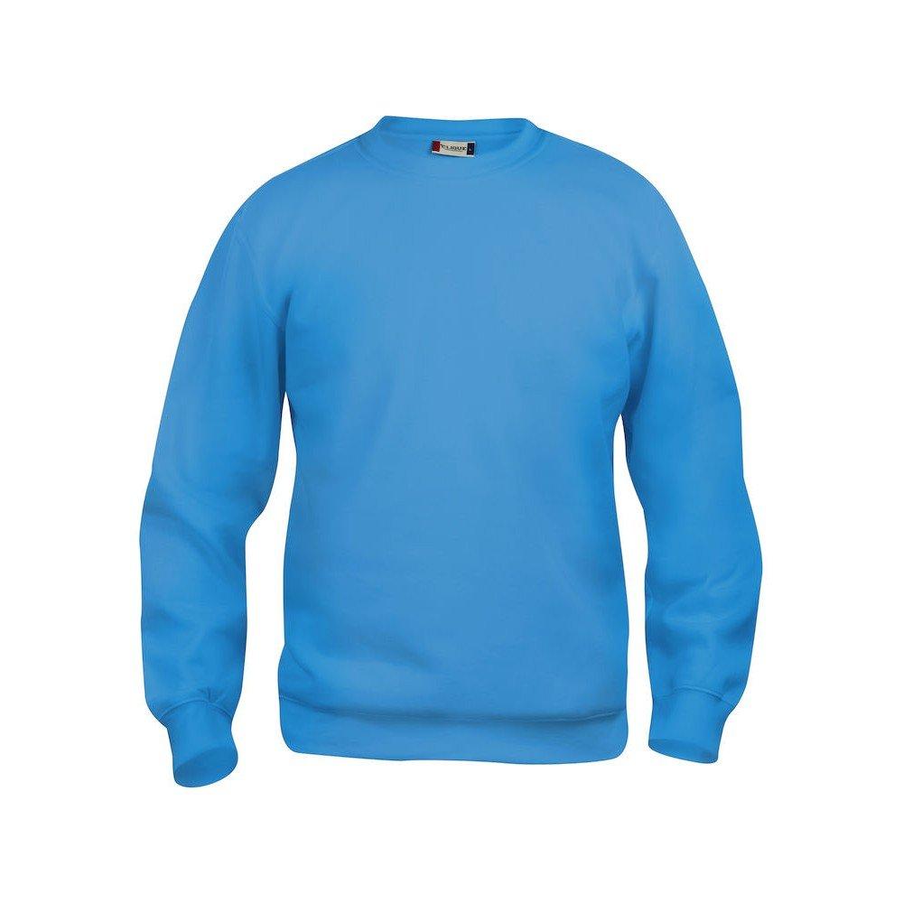 Basic Sweatshirt Rundhalsausschnitt Damen Türkisblau S von Clique