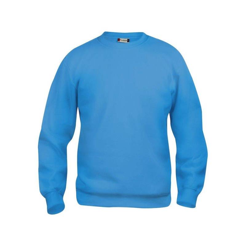 Basic Sweatshirt Rundhalsausschnitt Damen Türkisblau XS von Clique