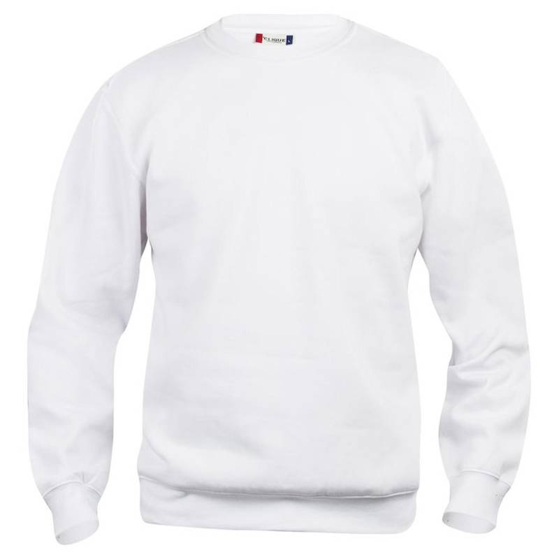 Basic Sweatshirt Rundhalsausschnitt Damen Weiss L von Clique