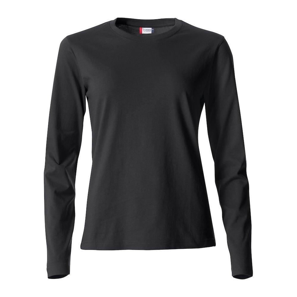 Basic Tshirt Langärmlig Damen Schwarz XS von Clique