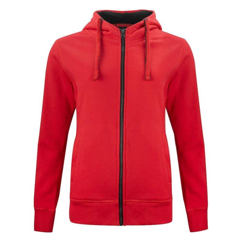 Classic Hoodie Mit Durchgehendem Reißverschluss Damen Rot Bunt L von Clique