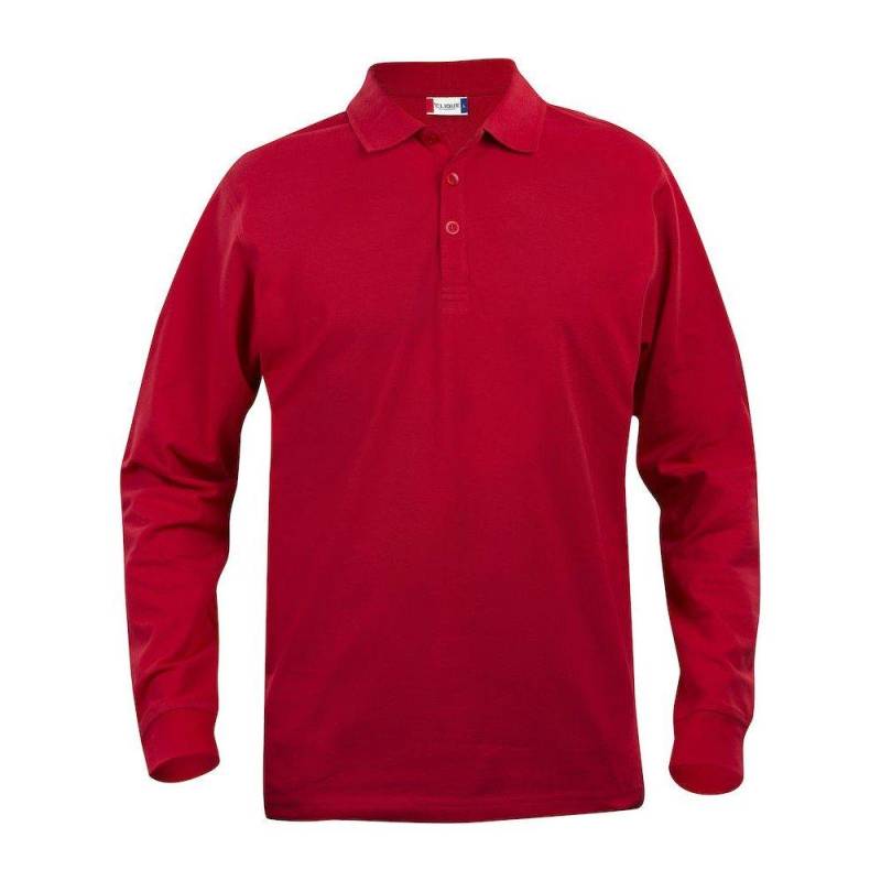 Classic Lincoln Poloshirt Langärmlig Herren Rot Bunt L von Clique