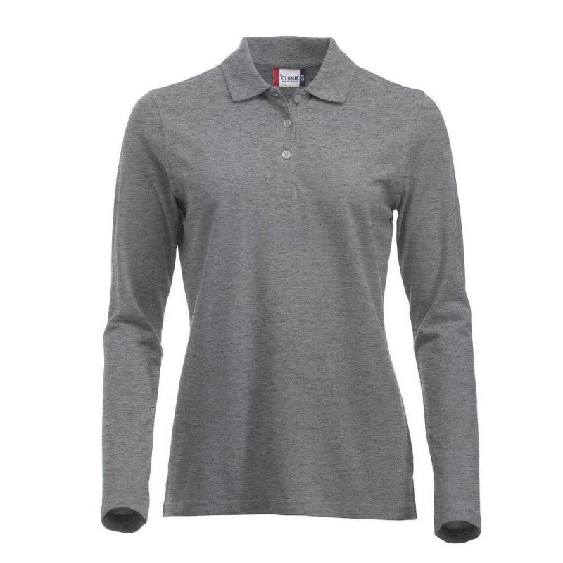 Classic Marion Poloshirt Langärmlig Damen Grau S von Clique