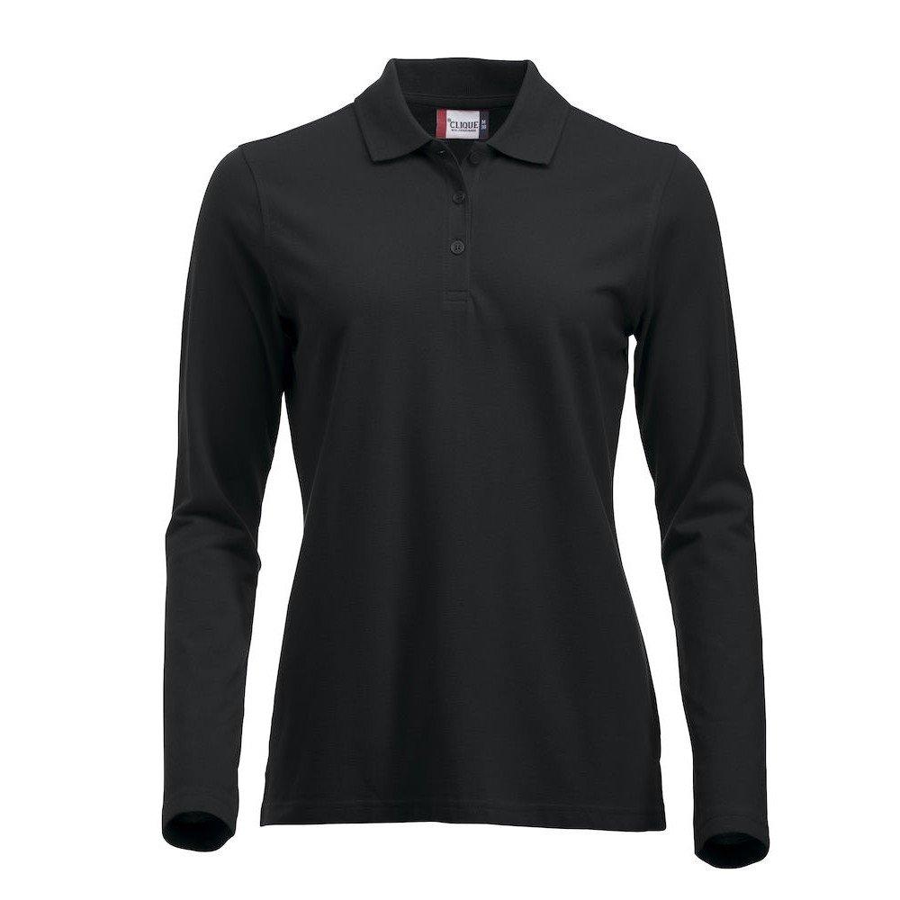 Clique - Classic Marion Poloshirt Langärmlig, für Damen, Schwarz, Größe M von Clique