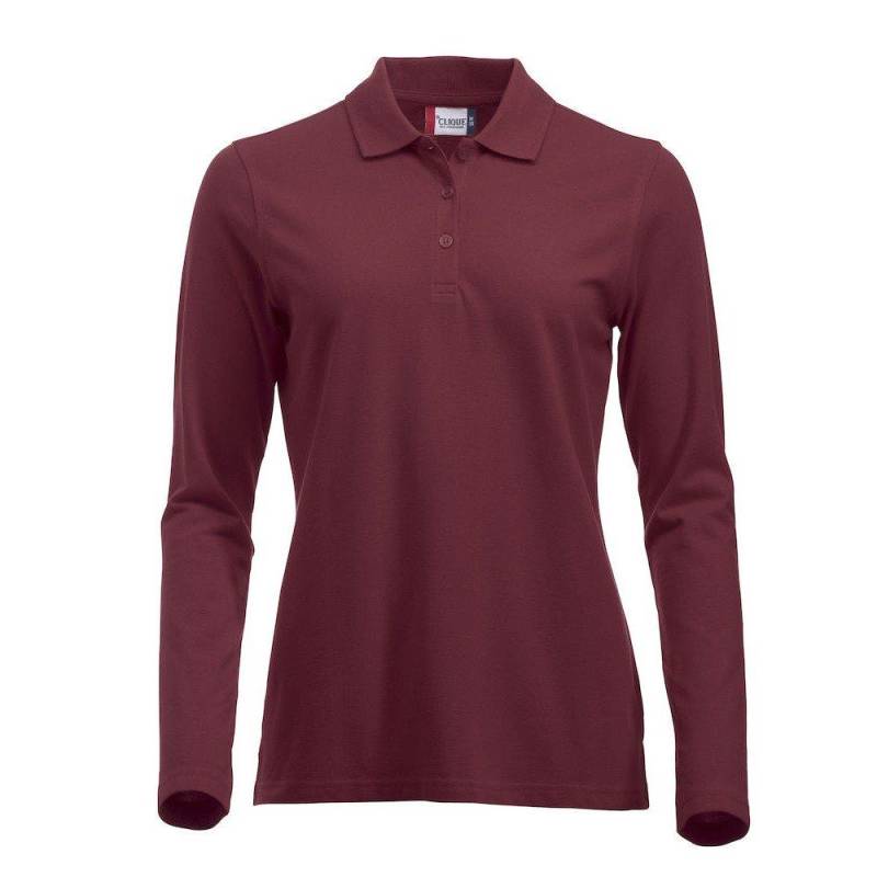 Classic Marion Poloshirt Langärmlig Damen Weinrot M von Clique