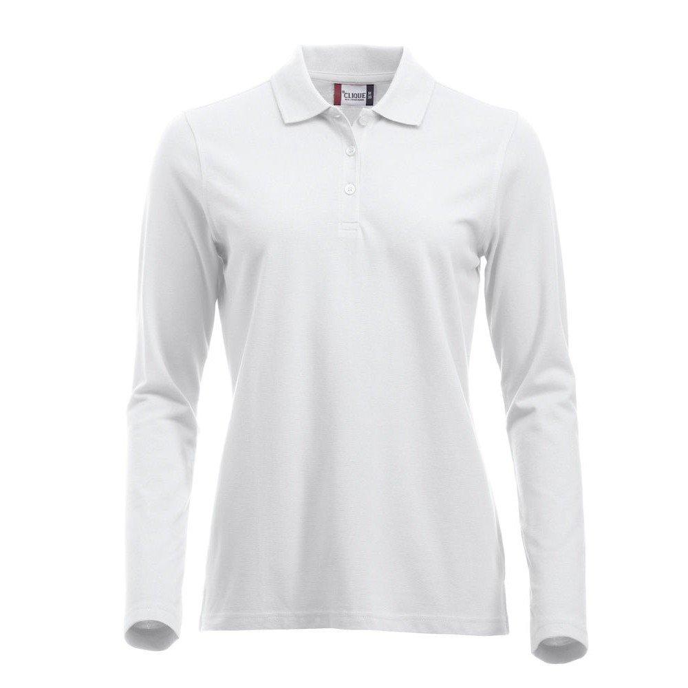 Classic Marion Poloshirt Langärmlig Damen Weiss L von Clique