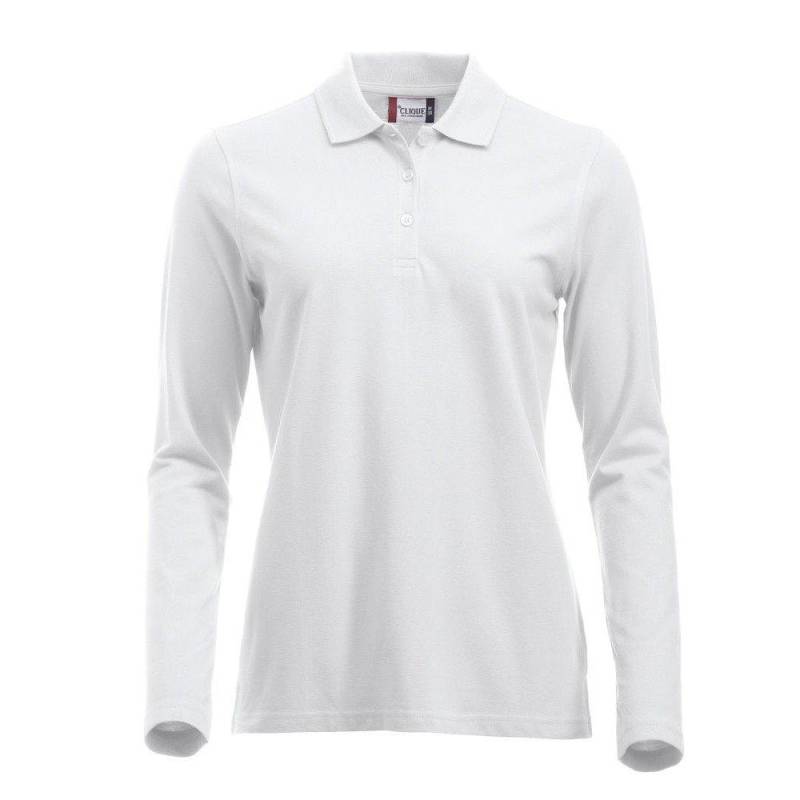 Classic Marion Poloshirt Langärmlig Damen Weiss XXL von Clique