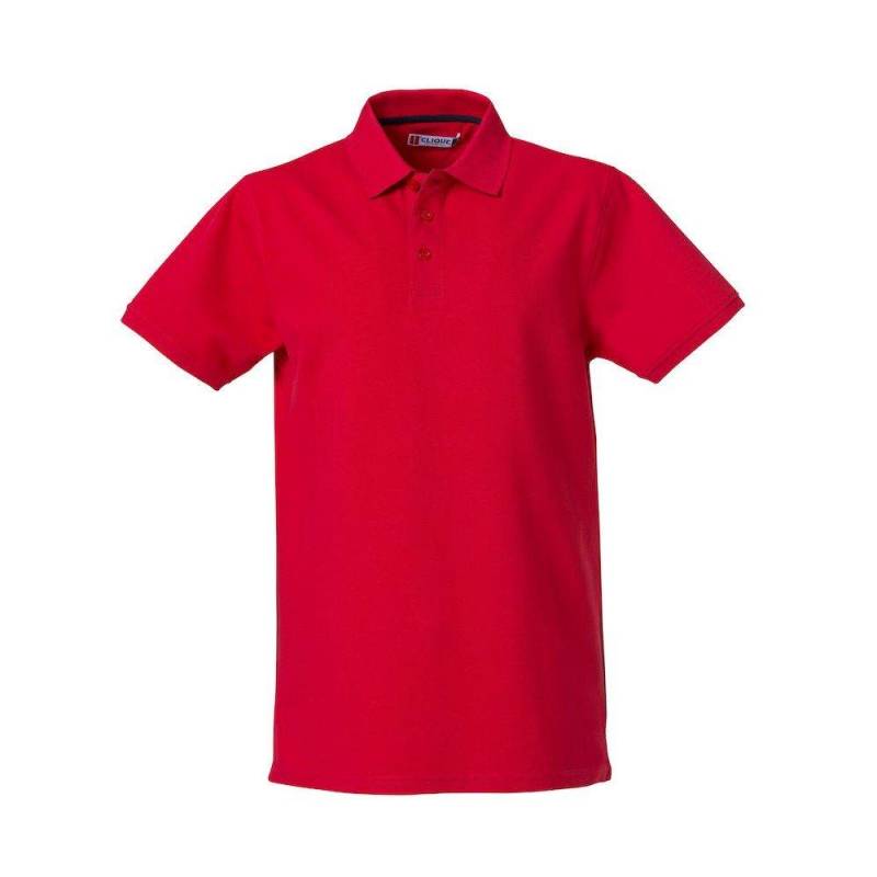 Heavy Premium Poloshirt Herren Rot Bunt M von Clique