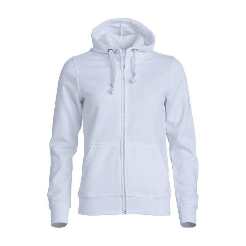 Hoodie Mit Durchgehendem Reißverschluss Damen Weiss M von Clique