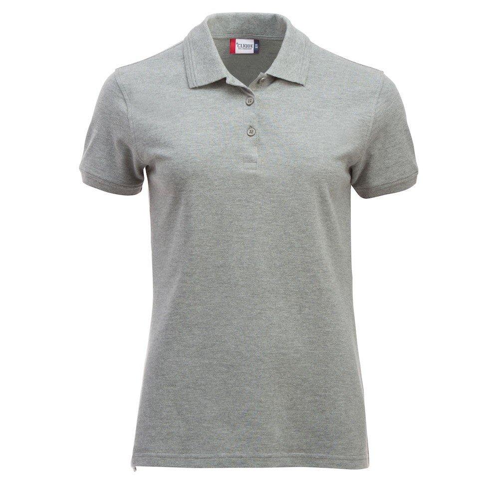 Manhattan Poloshirt Damen Grau L von Clique