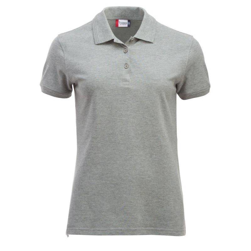 Manhattan Poloshirt Damen Grau L von Clique