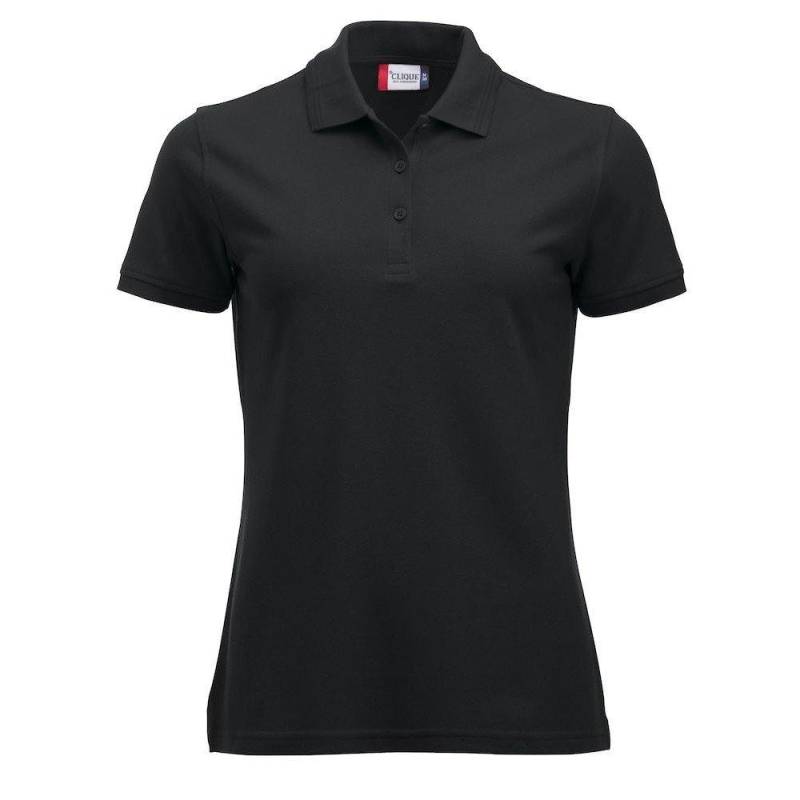 Manhattan Poloshirt Damen Schwarz L von Clique