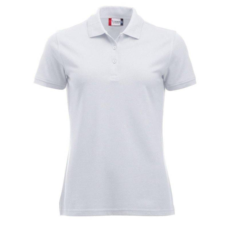 Manhattan Poloshirt Damen Weiss XL von Clique