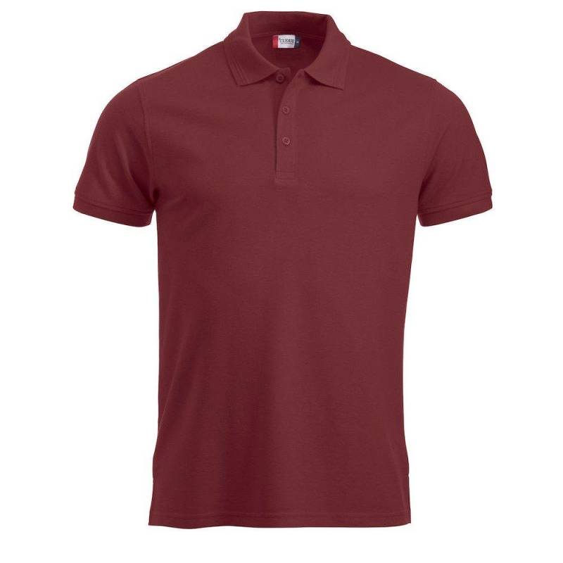 Manhattan Poloshirt Herren Weinrot L von Clique