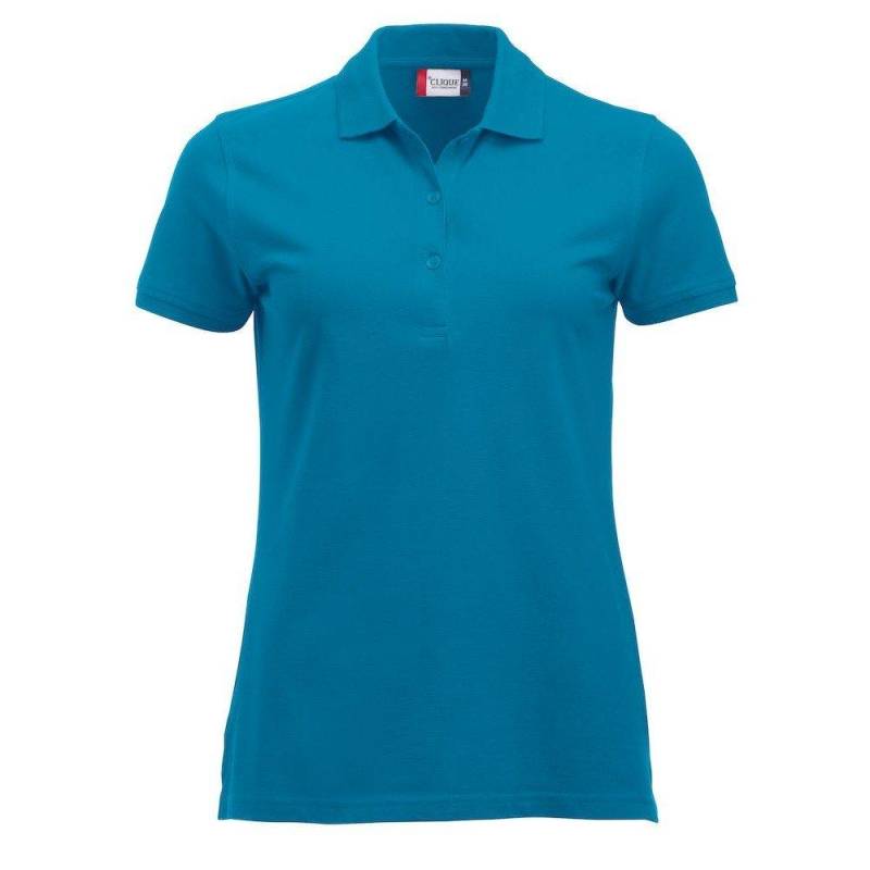 Marion Poloshirt Damen Türkisblau L von Clique