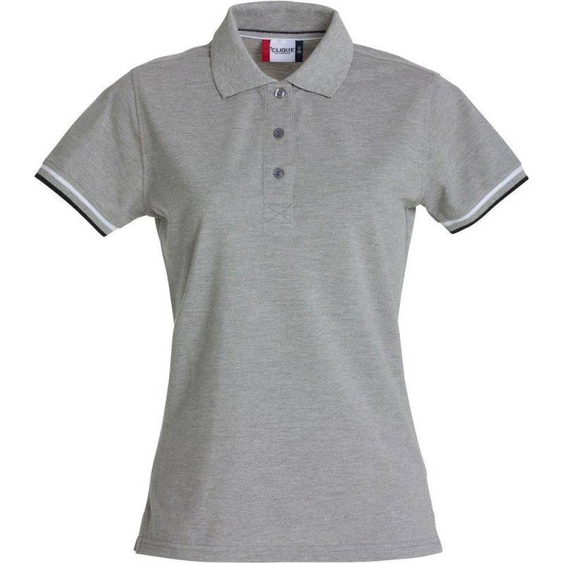 Newton Poloshirt Damen Grau M von Clique