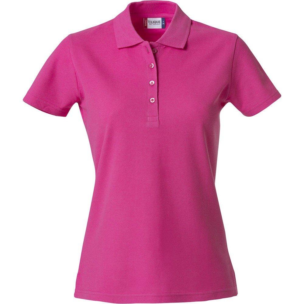 Poloshirt Damen Dunkelrosa M von Clique